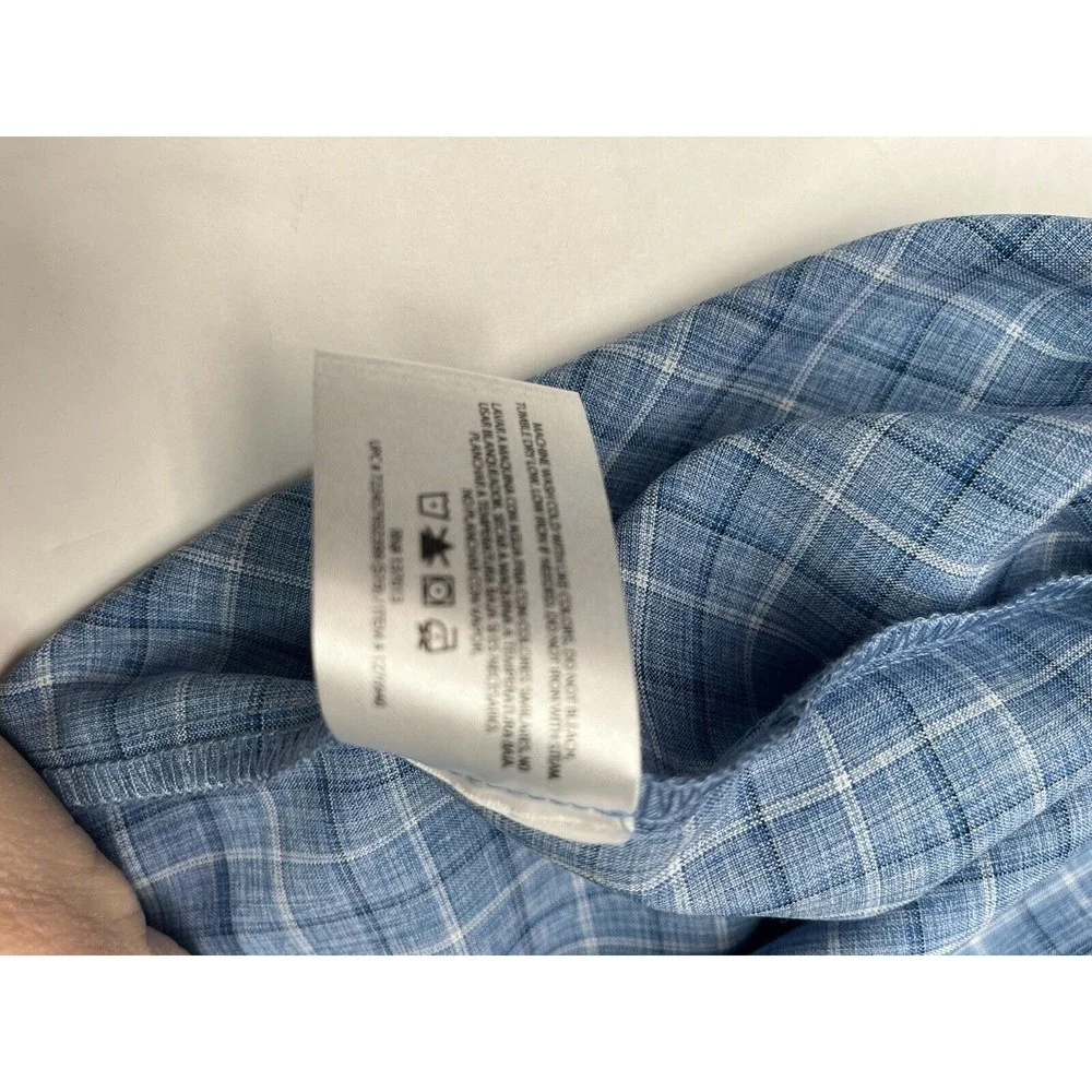 Orvis Men's Blue Check Plaid Button Up Short Sleeve Outdoor Shirt Medium - Picture 8 of 9